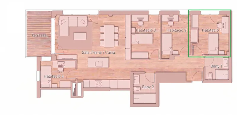 Plànol Habitació 1