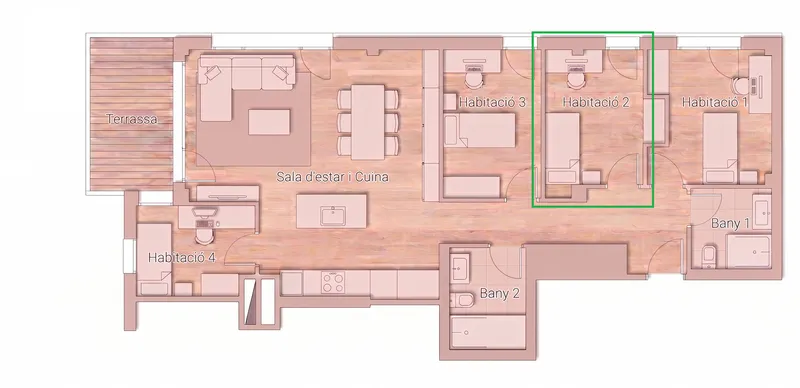 Plànol Habitació 2