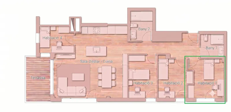 Plànol Habitació 1