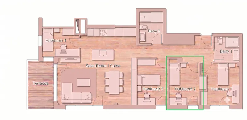 Plànol Habitació 2