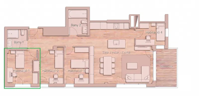 Plànol Habitació 1